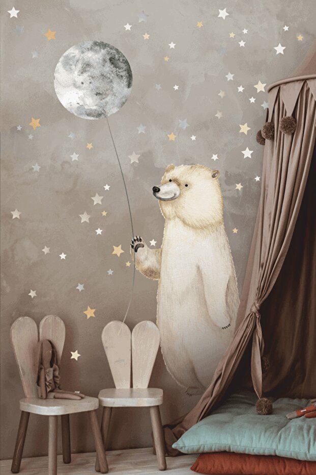 Moon Bear Duvar Stickerı - 1
