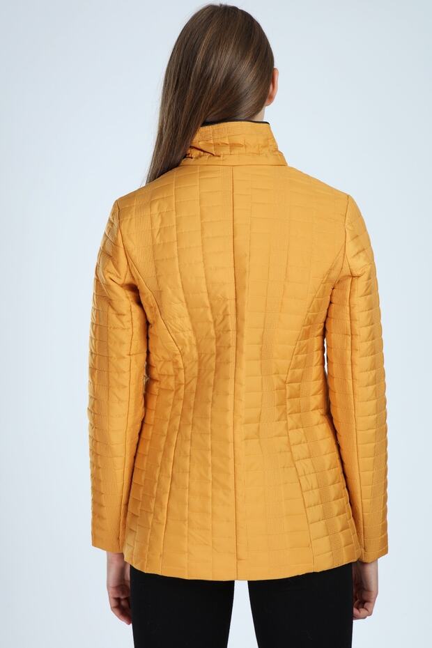 Kadın Sarı Kapitone Mont - 3