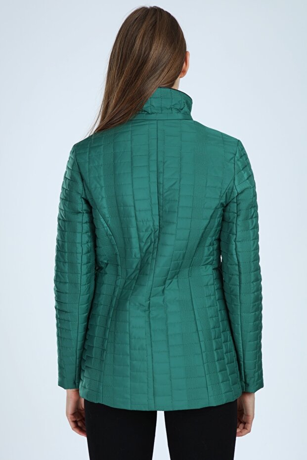 Kadın Yeşil Kapitone Mont - 3