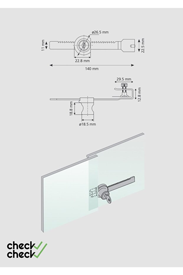 Bay-Tec Cam Kilidi Sürme 140 Mm 1 Adet - 2