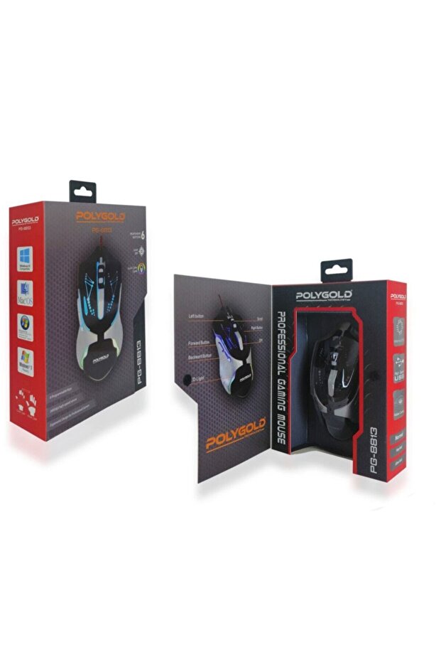 Led Işıklı Oyuncu Mouse Rgb Game Mouse 2400 Dpi Pg8813 - 4