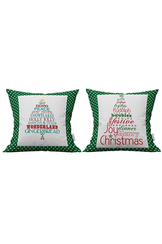 New Year's Double-Sided Striped Decorative Throw Pillow Cover Set of 2