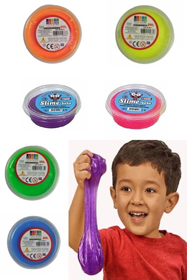 Fluffy Slime 6-Piece Mini Slime Play Dough Slime Stress Ball