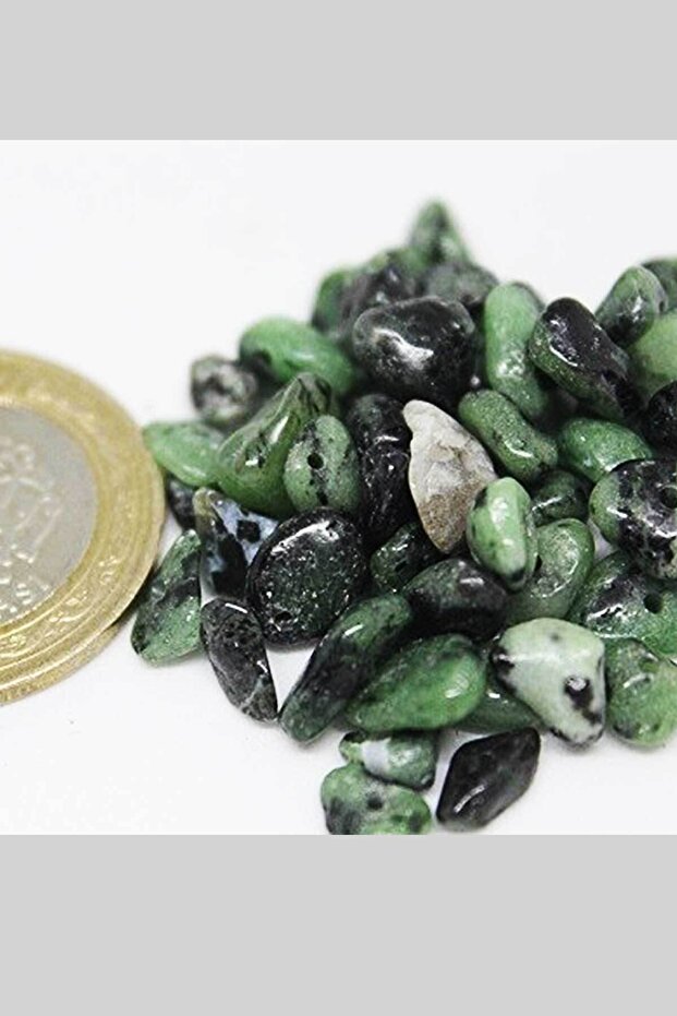 Perforated Anyolite (rubizoite, Rubyzoisite) Stone Mini Size 50 Pieces