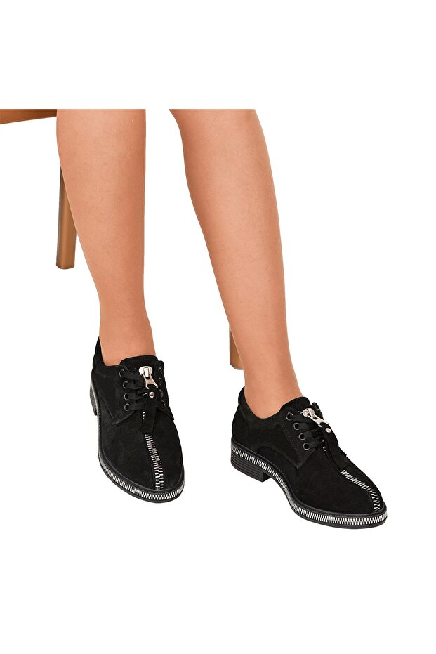 Genuine Leather Black Women's Shoes