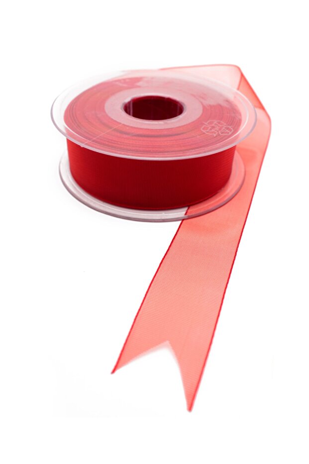 25mm Red Chiffon Ribbon 20 Meters