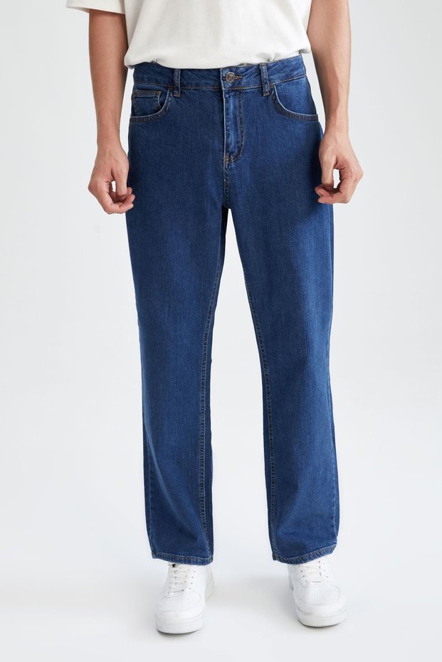 Diago Comfort Fit High Waist Pipe Leg Jean Trousers