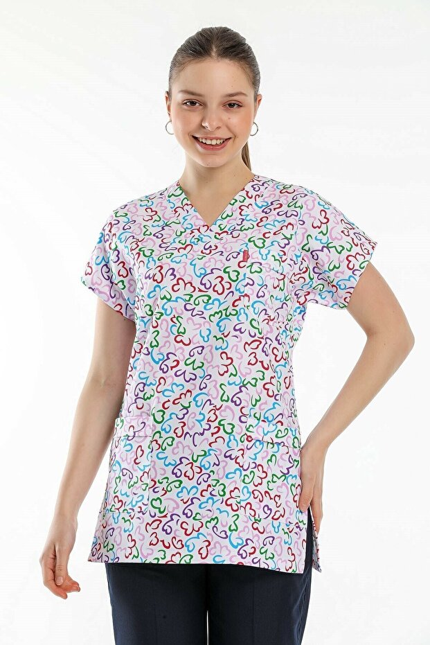 Jersey Top Small Heart Patterned - 1