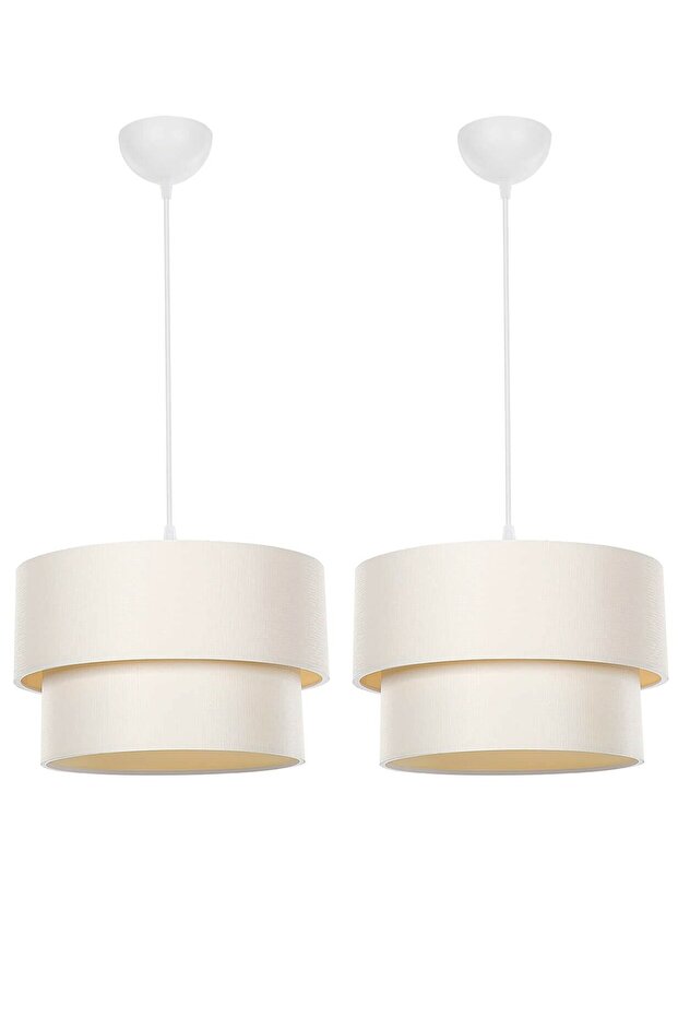 2'li Pasta Sarkıt Avize / Krem - 1