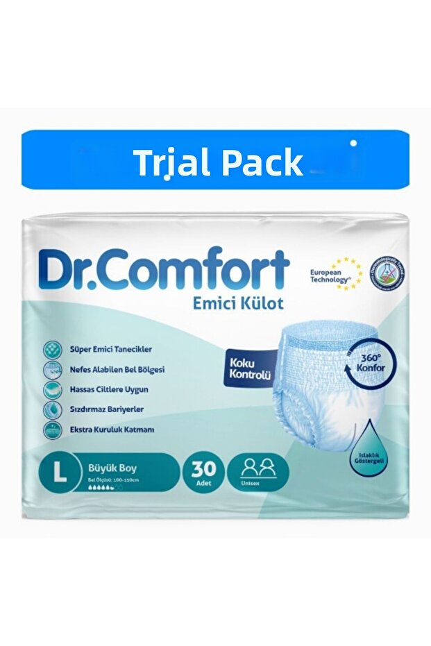 Adult Absorbent Panties Large Size Waist Measurement 100-150cm with Wetness Indicator - 1 Pack of 30 Pieces