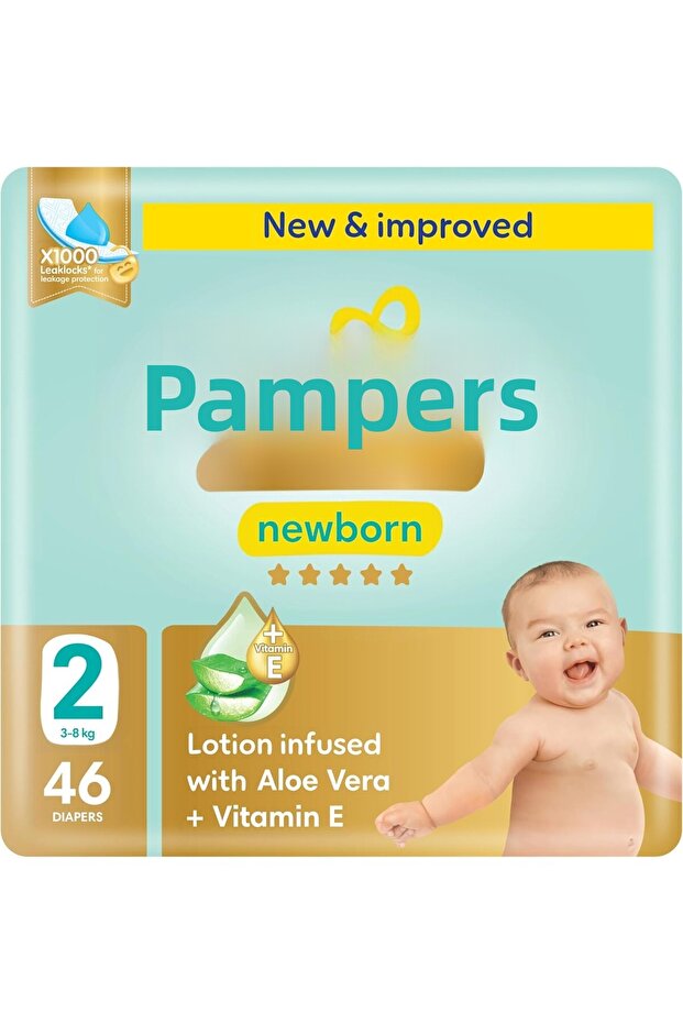 Ultimate Comfort Aloe & Vitamin E Taped Baby Diapers Size 2 (46 Count)