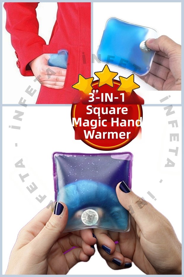 3Pcs Magic Hand Warmer Square Shaped Gel Heater Pocket Stove Fisherman Mountaineer Hiking Camping Hand Warmer