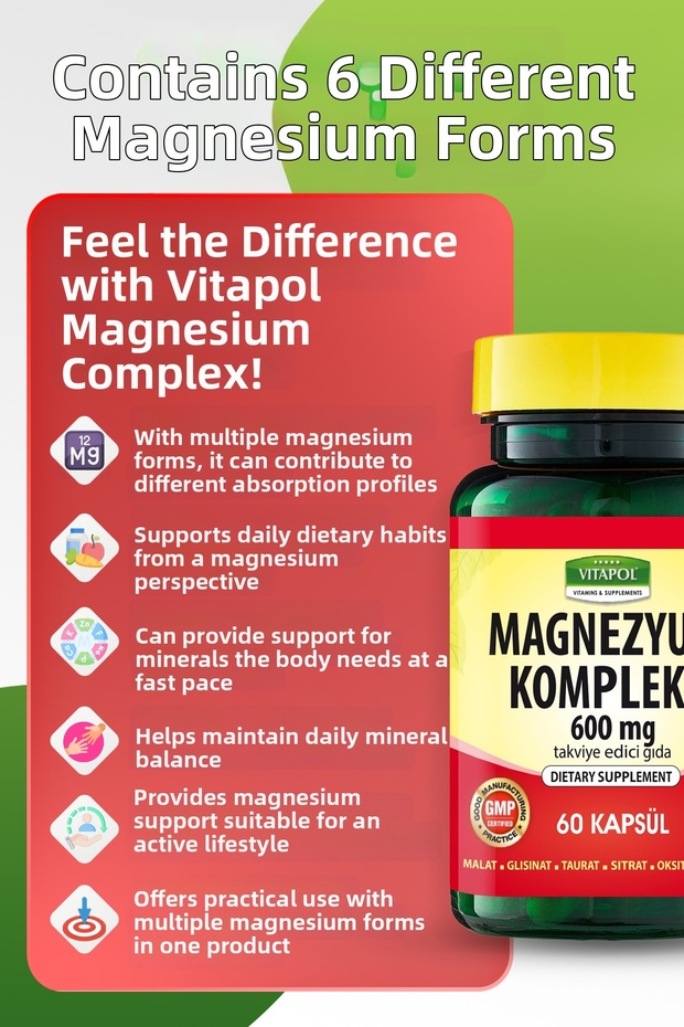 مركب المغنيسيوم - 60 كبسولة: مركبات المغنيسيوم - 2