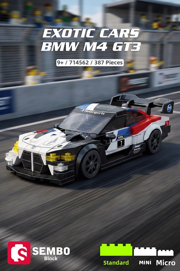 Exotic Cars Bmw M4 Gt3 Building Block Set – 387 Pieces