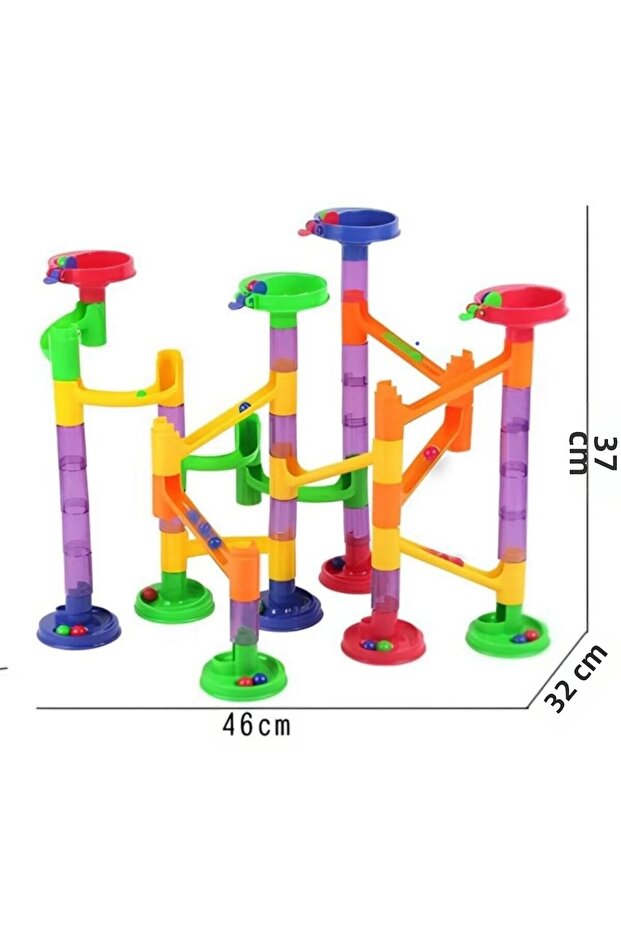 Marble Run 58 Pieces Educational and Instructional Tower Construction Game Marble Run Ball Race