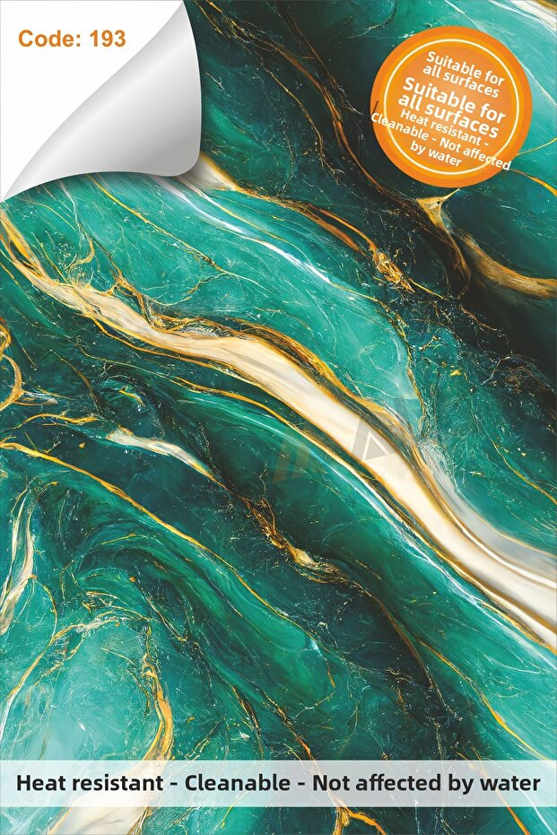 Waterproof 50 X 100cm Kitchen Bathroom Floor Marble Furniture Tiles Adhesive Foil Covering Code 193
