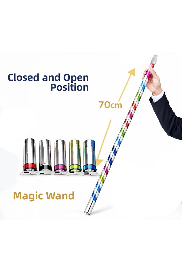 Magic Pop-Up Cane – Illusion Game from Handkerchief to Cane (70 cm)