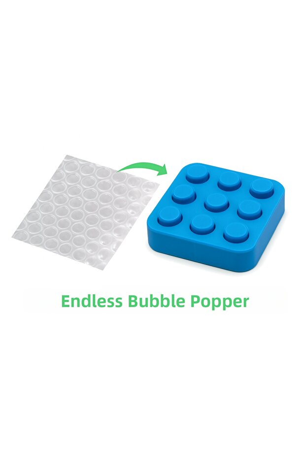 Endless Bubble Popping Toy (Blue) - Stress Relief, Relaxing Bubble Popping Sensation