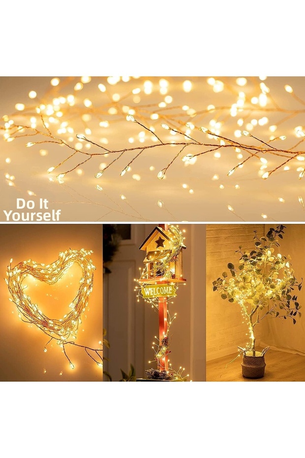 ✨ 6 أمتار 200 مصباح LED يعمل بضوء النهار - ضوء USB مع 8 أوضاع مع جهاز تحكم عن بعد ✨