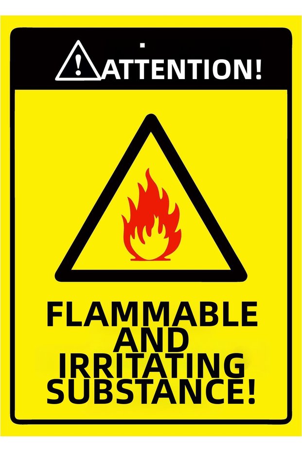 Attention! Flammable and Luminous Substance! Isg Warning Sign Pvc A4 21X30 cm