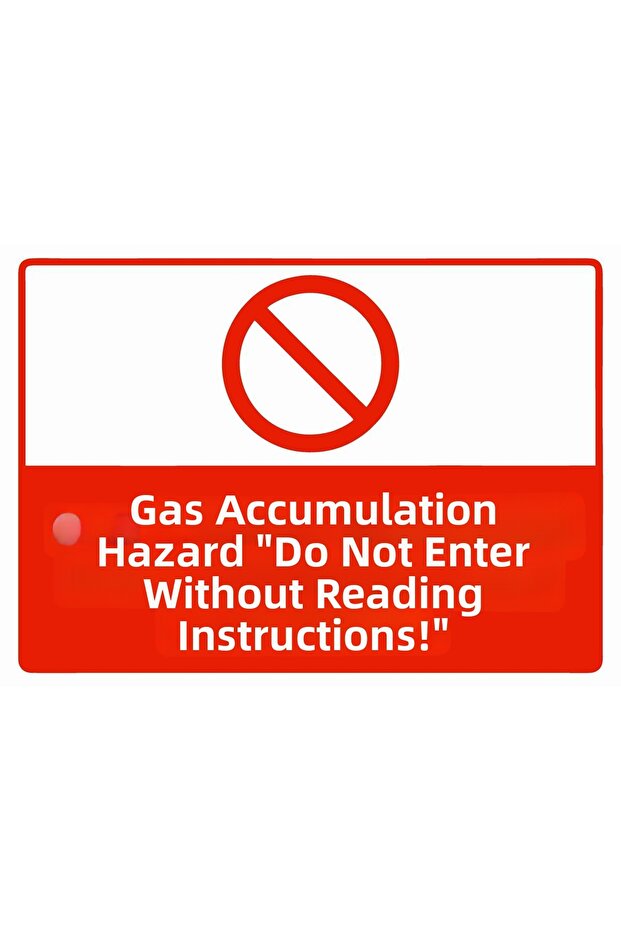 Danger of Gas Accumulation''Do Not Enter Without Reading Instructions!'' Isg Warning Sign Pvc A4 21X30 cm