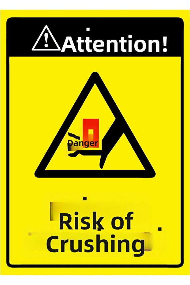 Attention! Danger of Crushing Isg Warning Sign Pvc A3 30X42 cm