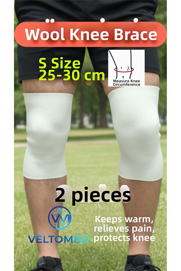 Size S Wool Knee Pads Warm and Keeps Warm Supports Unisex Wearable Model 1 Piece
