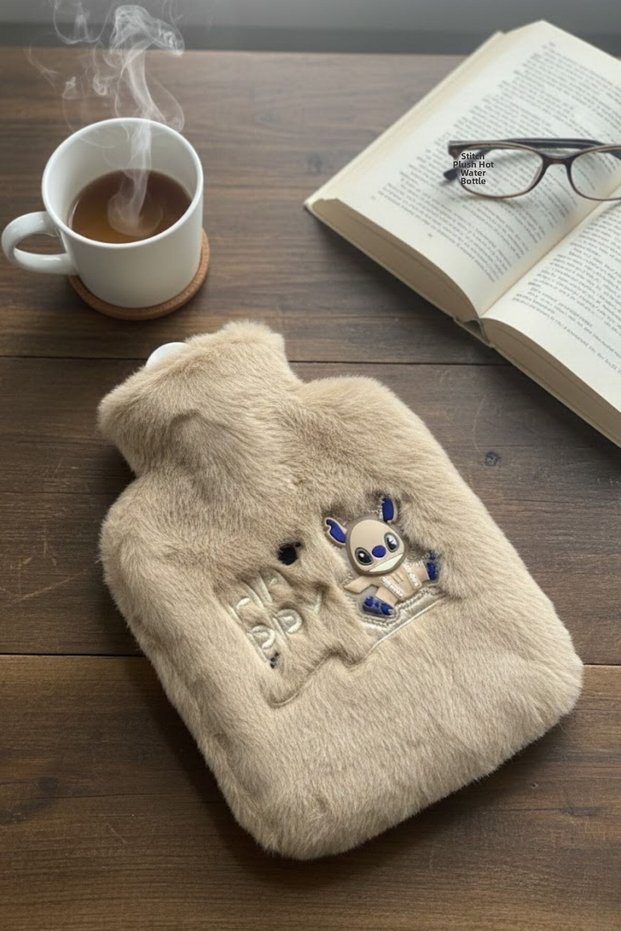 ® Happy Robot Animal Figured Plush Hot Water Bag 1 Lt – Soft Cover, Keeps Warm for a Long Time