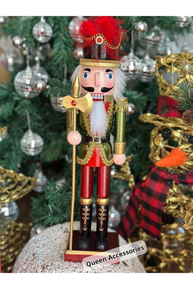New Year's Eve Luxury Large Movable 40cm Collectible Wooden Nutcracker Nut Breaking Soldier Decor
