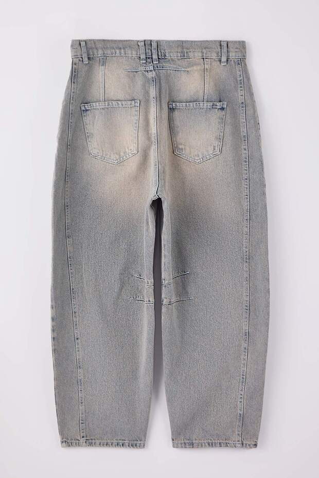 Mavi*001 Yüksek Bel Bagyy Fit %100 Pamuk Non-Stretch Büyük Beden Jeans TBBSS25CJ00000 - 8