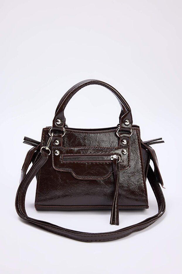 Koyu Kahverengi Çapraz Askılı Kadın Mini Boy Tote Çanta TWOAW25OC00004 - 1