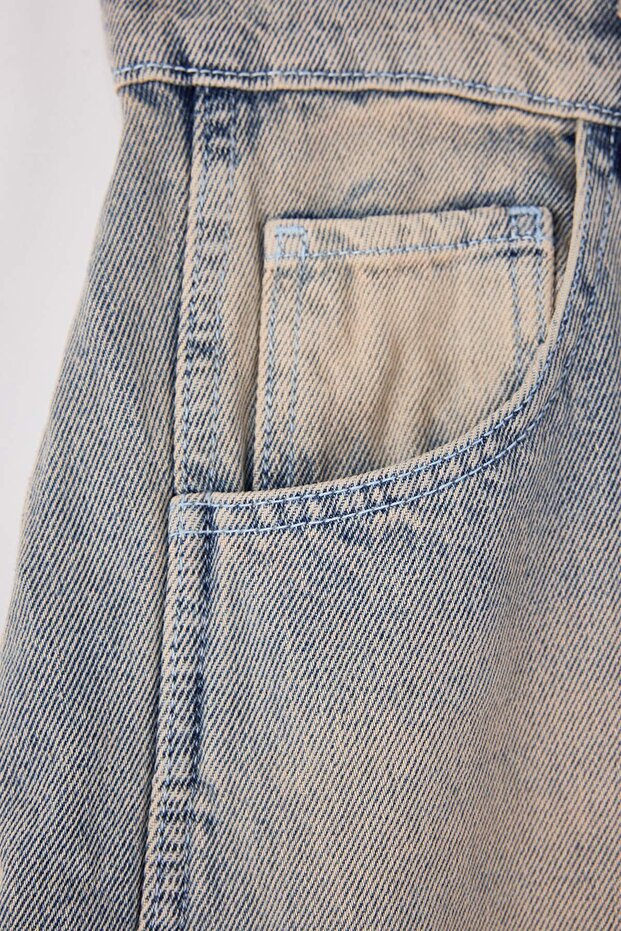 Mavi*001 Yüksek Bel Bagyy Fit %100 Pamuk Non-Stretch Büyük Beden Jeans TBBSS25CJ00000 - 7
