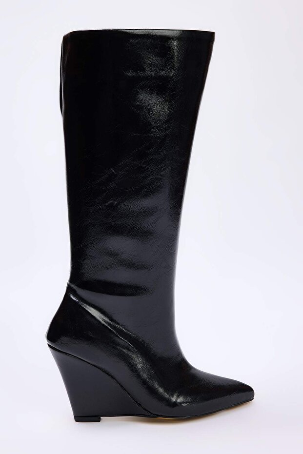 Siyah Wedge Topuklu Kadın Çizme TAKAW26CZ00043 - 3
