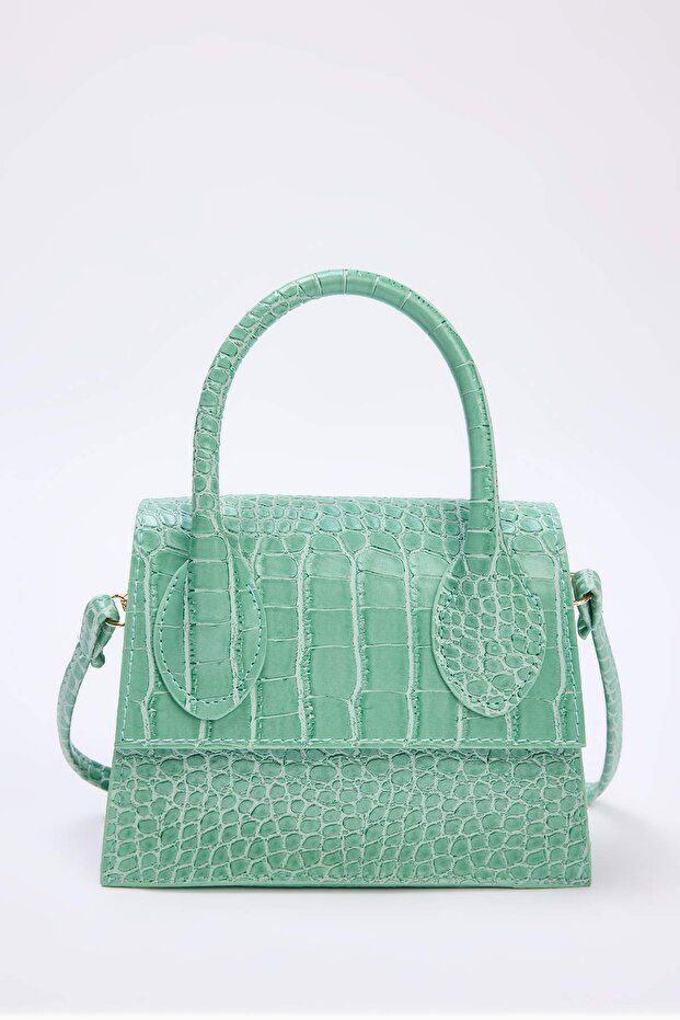 Mint Dokulu Çapraz Askılı Kadın Mini Boy City Çanta TWOAW25OC00000