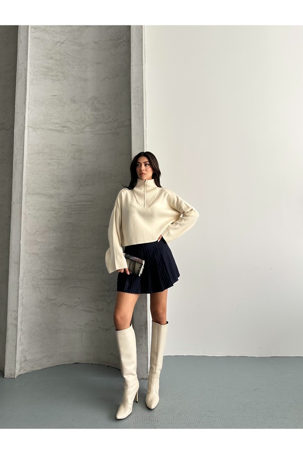 Дамски къс пуловер - 6