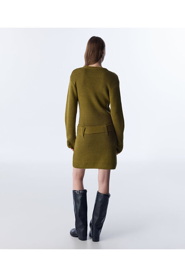 KEMERLİ TRİKO ELBİSE - 6