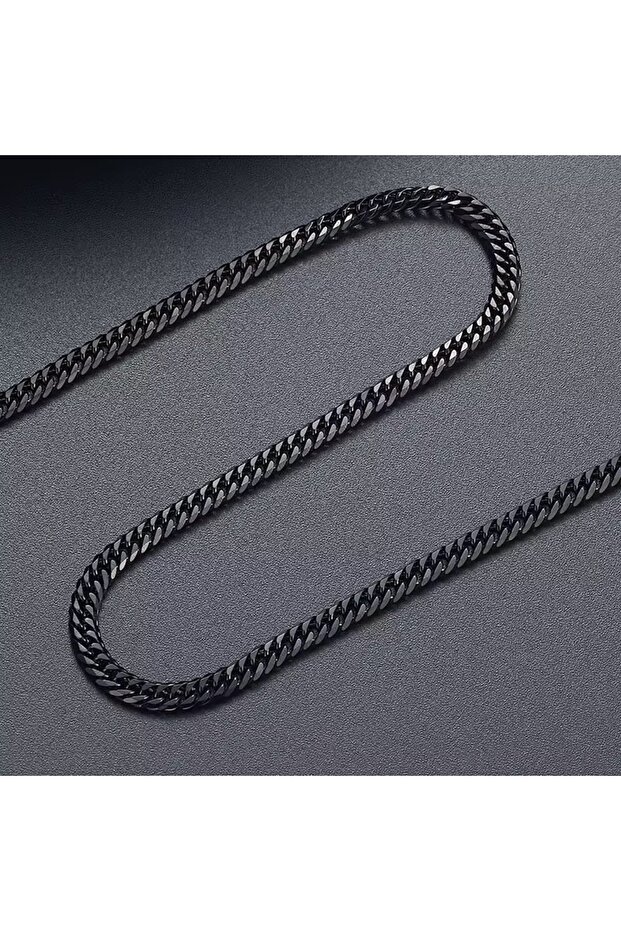 Non-Tarnish Steel Knitted Wide Cuban Chain Necklace - 7mm/55 cm