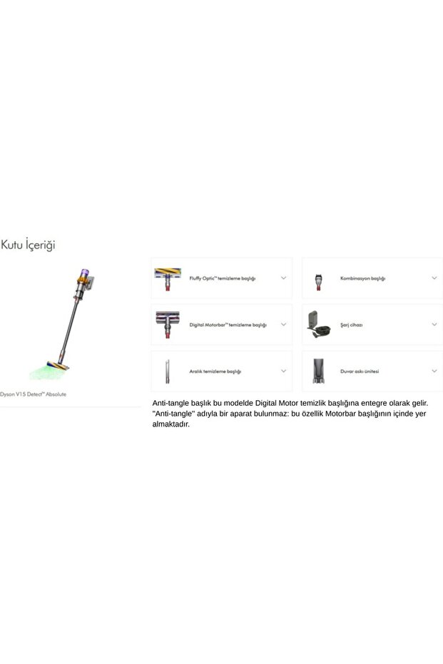 V15 Detect Absolute Kablosuz Süpürge Şarjlı 369535-01 - 3