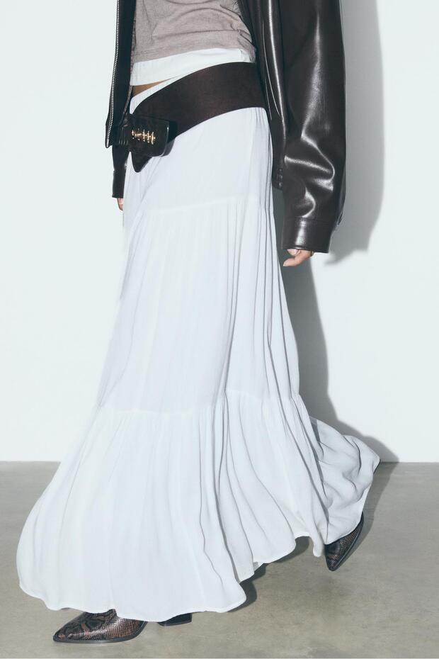 Fitilli midi etek - 2