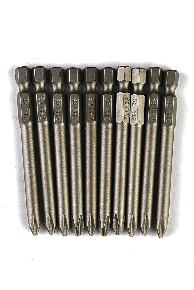 Yıldız Bits Uç PH2 75 mm – Vidalama Bits Ucu Seti S2 Çelik 10 Adet - 2