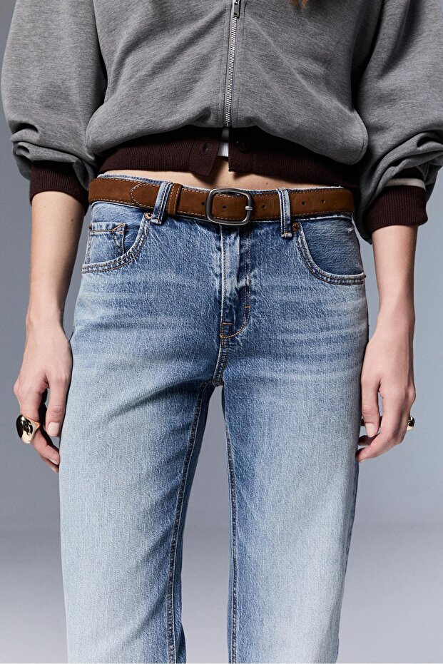 D68 kemerli bootcut jean - 3