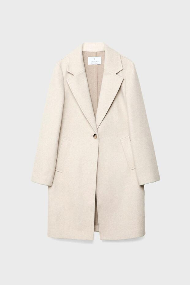 معطف ناعم الملمس بزر واحد - 8