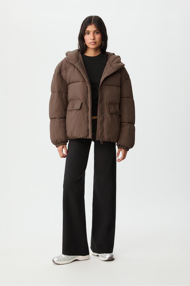 Kapüşonlu Dolgulu Mont - 1