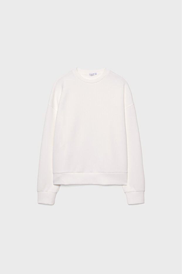 Yumuşak dokulu basic sweatshirt - 5