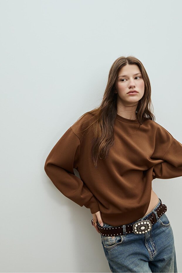 Yumuşak dokulu basic sweatshirt - 2