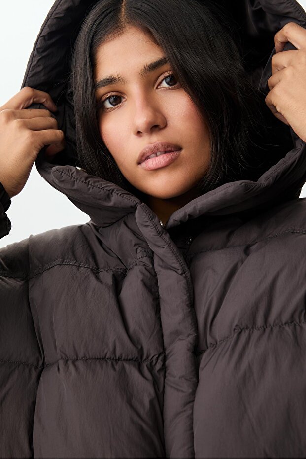 Kapüşonlu Dolgulu Mont - 3