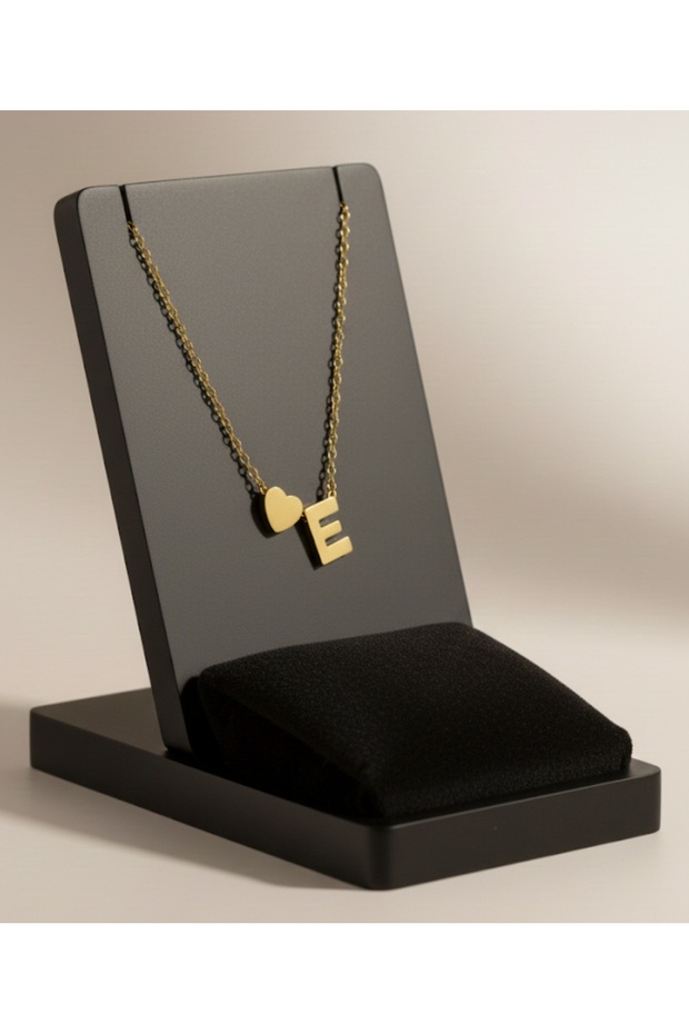 Steel letter heart pendant, stainless steel necklace, non-tarnishing GOLD, stylish detailed gift necklaces GOLD