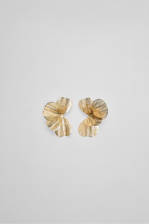 Yelpaze çiçekli maxi küpe - 1