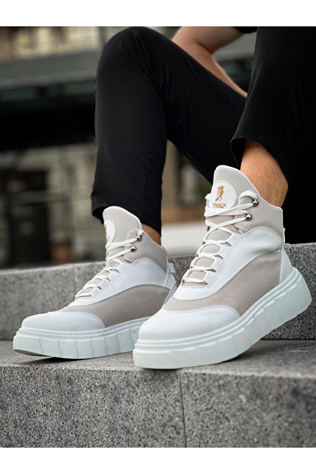 Fehér magassarkú csizma - 104-es modell - 5