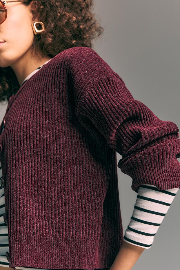 Düğmeli Triko Ceket - 3